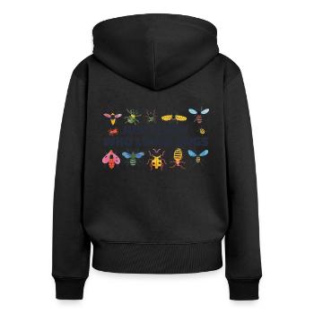Nur ein Junge, der liebt Jungs Liebhaber Lustig - Frauen Premium Bio Zip Hoodie - Schwarz - Hinten - Julia (174cm)