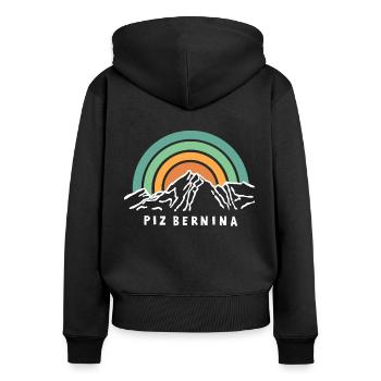 Piz Bernina Graubünden Schweiz Wandern Souvenir - Frauen Premium Bio Zip Hoodie - Schwarz - Hinten - Julia (174cm)