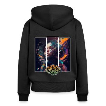 Infects SCI-FI woman BEES CREW - Women's Premium Organic Zip Hoodie - black - Back - Julia (174cm)