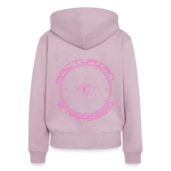 Arcturian Starseed 11:11 - Frauen Premium Bio Zip Hoodie - Altrosa - Hinten - Julia (174cm)