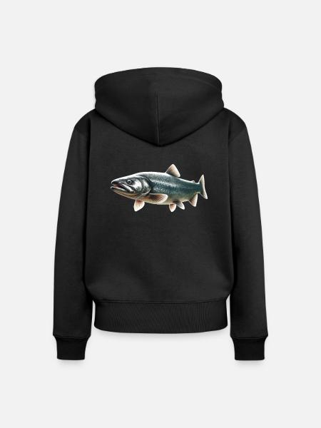 Lachs - Frauen Premium Bio Zip Hoodie - Schwarz