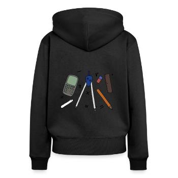 Mathelehrer - Frauen Premium Bio Zip Hoodie - Schwarz - Hinten - Julia (174cm)