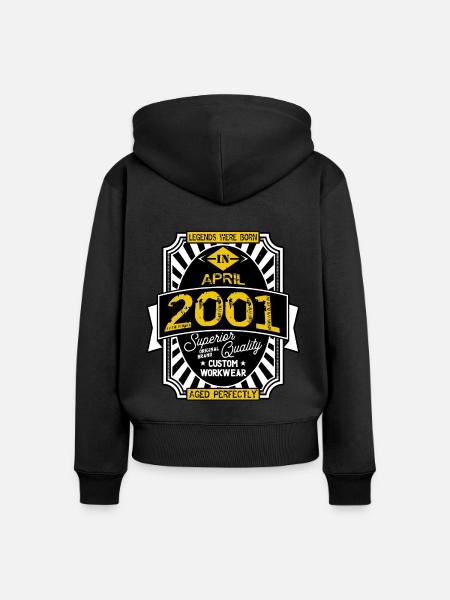 APRIL 2001 - Frauen Premium Bio Zip Hoodie - Schwarz