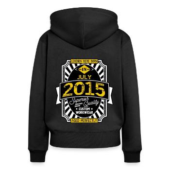 2015 JULY - Women's Premium Organic Zip Hoodie - black - Back - Julia (174cm)