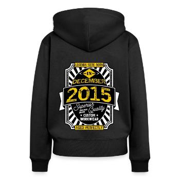 2015 DECEMBER - Women's Premium Organic Zip Hoodie - black - Back - Julia (174cm)