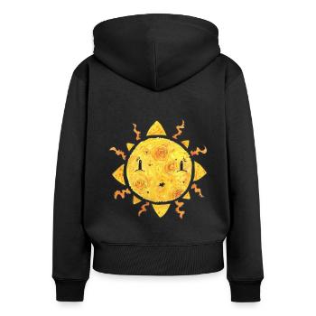 Suun - Sweat à capuche zippé Premium bio Femme - noir - Dos - Julia (174cm)