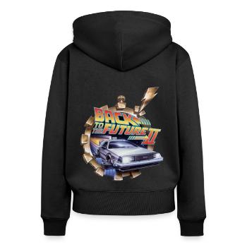 Back To The Future 2 Logo Delorean Time Machine - Women's Premium Organic Zip Hoodie - black - Back - Julia (174cm)