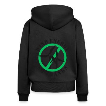 Wind Energy No Thanks - Women's Premium Organic Zip Hoodie - black - Back - Julia (174cm)