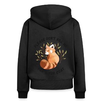 Please don’t kill me for a Fur coat - Women's Premium Organic Zip Hoodie - black - Back - Julia (174cm)