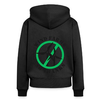 Wind Farms No Thanks - Women's Premium Organic Zip Hoodie - black - Back - Julia (174cm)