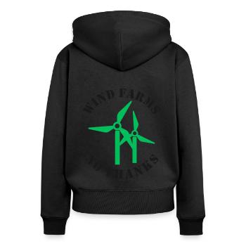Wind Farms No Thanks - Women's Premium Organic Zip Hoodie - black - Back - Julia (174cm)