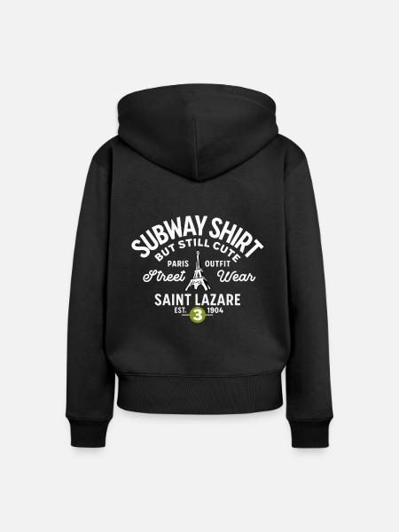 Suway-Hemd Parisstation St Lazare - Frauen Premium Bio Zip Hoodie - Schwarz