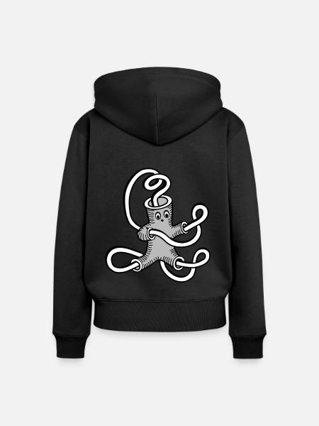 Rohre - Frauen Premium Bio Zip Hoodie - Schwarz