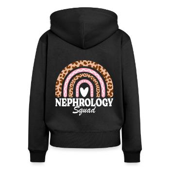 Arc-en-ciel Infirmière En Néphrologie Équipe - Sweat à capuche zippé Premium bio Femme - noir - Dos - Julia (174cm)