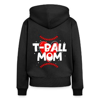 Tball Elternspieler T-Ball Mama - Frauen Premium Bio Zip Hoodie - Schwarz - Hinten - Julia (174cm)