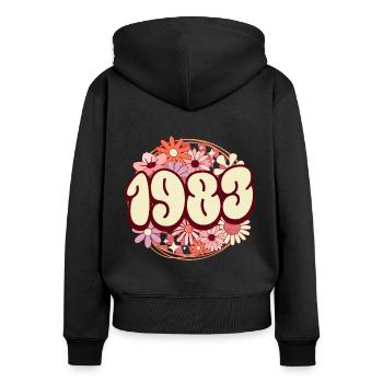 Geburtstagsfeier Frau 1983 40-jähriges Jubiläum - Frauen Premium Bio Zip Hoodie - Schwarz - Hinten - Julia (174cm)