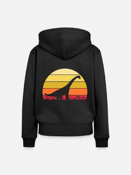 Archäologe Dino Brachiosaurus Dinosaurier - Frauen Premium Bio Zip Hoodie - Schwarz