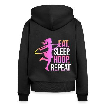 Tanzreifen Mädchen Tänzer Reifen - Frauen Premium Bio Zip Hoodie - Schwarz - Hinten - Julia (174cm)