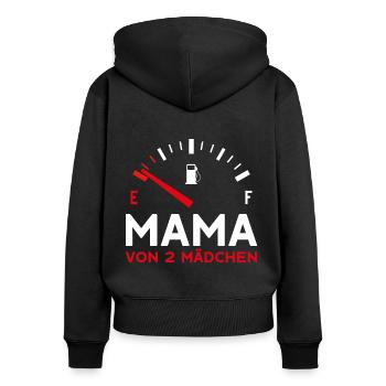 MAMA 2 MÄDCHEN ZWEI TÖCHTER MUTTERTAG - Frauen Premium Bio Zip Hoodie - Schwarz - Hinten - Julia (174cm)