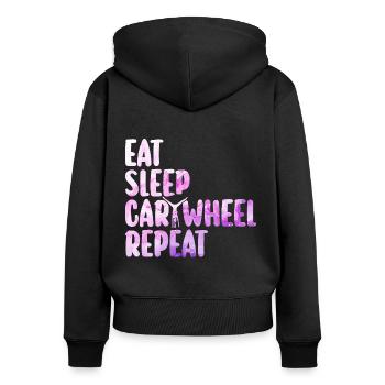 Gymnastik Geschenk Mädchen Turnerin - Frauen Premium Bio Zip Hoodie - Schwarz - Hinten - Julia (174cm)
