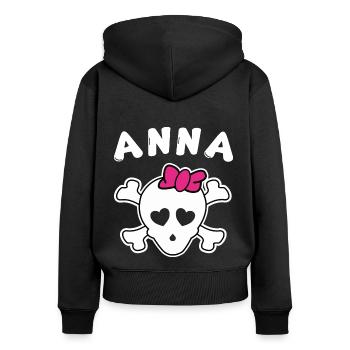 Pirate Anna Design for Girls and Women - Women's Premium Organic Zip Hoodie - black - Back - Julia (174cm)