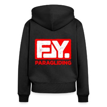 VOL EN PARAPENTE - Sweat à capuche zippé Premium bio Femme - noir - Dos - Julia (174cm)