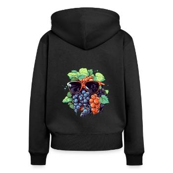 Bernard bunch of grapes - Women's Premium Organic Zip Hoodie - black - Back - Julia (174cm)