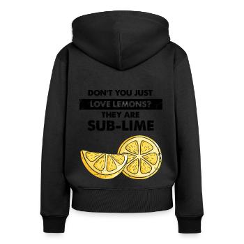 Lemonade Zitrone Limonade Limonaden Stand Design - Frauen Premium Bio Zip Hoodie - Schwarz - Hinten - Julia (174cm)