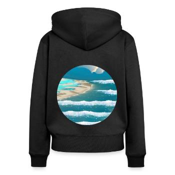 Tropical vibes - relaxing on the beach - Women's Premium Organic Zip Hoodie - black - Back - Julia (174cm)