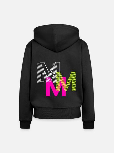 M Buchstabe - Frauen Premium Bio Zip Hoodie - Schwarz