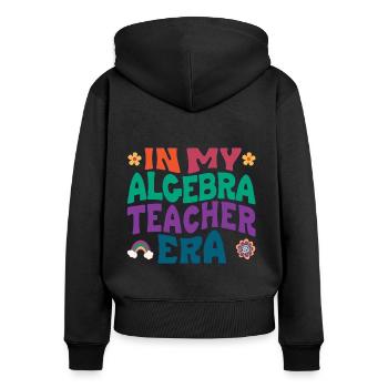 À l’époque où j’étais professeur d’algèbre - Sweat à capuche zippé Premium bio Femme - noir - Dos - Julia (174cm)