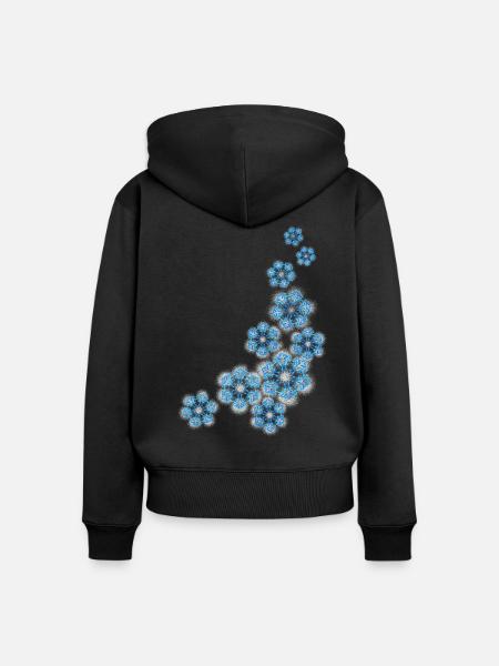 Schneeflocken - Frauen Premium Bio Zip Hoodie - Schwarz