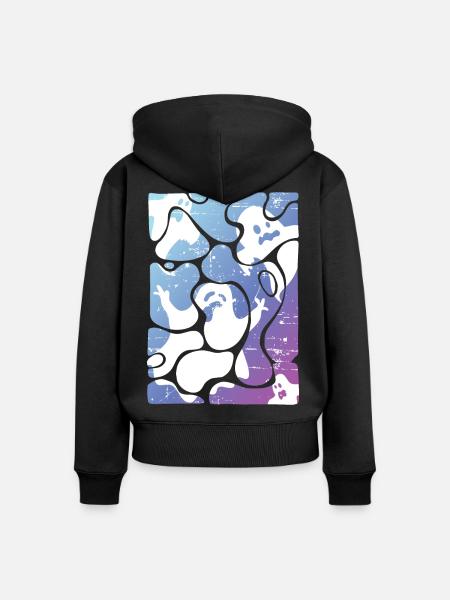 Halloween Geister - Frauen Premium Bio Zip Hoodie - Schwarz