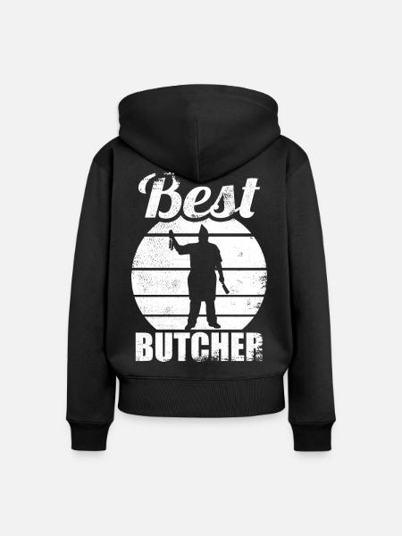 Bester Metzger - Frauen Premium Bio Zip Hoodie - Schwarz