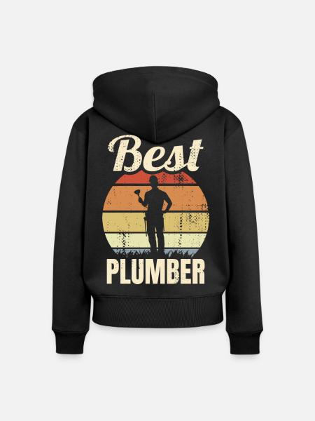 Bester Klempner - Frauen Premium Bio Zip Hoodie - Schwarz