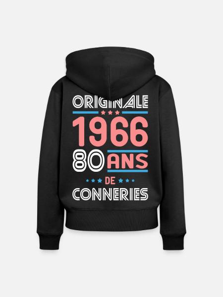 Original – 1966 – 60 Jahre - Frauen Premium Bio Zip Hoodie - Schwarz