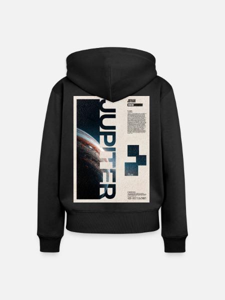 Jupiter-Glyphen-Nacht-Edition - Frauen Premium Bio Zip Hoodie - Schwarz