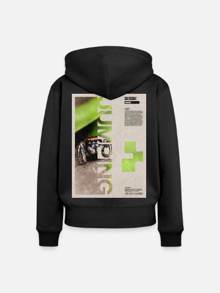 Jumping Spider Modern Art - Frauen Premium Bio Zip Hoodie - Schwarz