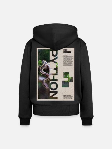 Kunst des Kugelpython-Reptilienhüters - Frauen Premium Bio Zip Hoodie - Schwarz