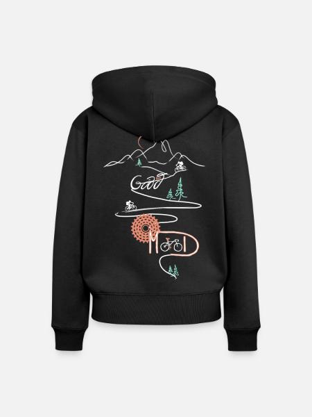 GoodMoodBike - Frauen Premium Bio Zip Hoodie - Schwarz