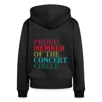 Fier membre du Cercle de concert - Sweat à capuche zippé Premium bio Femme - noir - Dos - Julia (174cm)