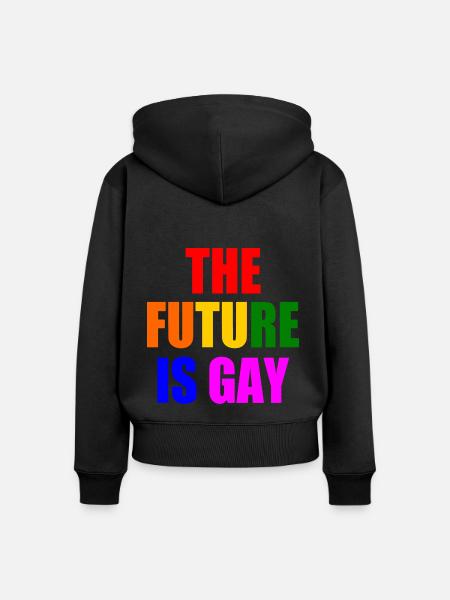the future is gay - Frauen Premium Bio Zip Hoodie - Schwarz