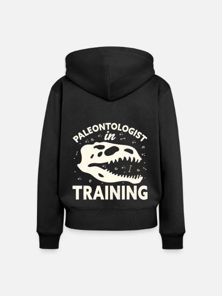 Paleontologist in Training Dinosaur Fossil - Frauen Premium Bio Zip Hoodie - Schwarz