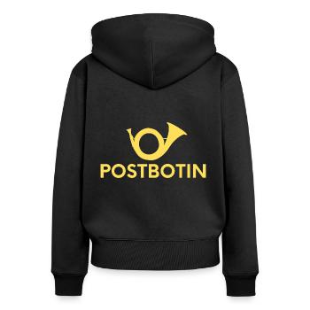 Postbotin Costume Post Carnival Postbotin - Frauen Premium Bio Zip Hoodie - Schwarz - Hinten - Julia (174cm)