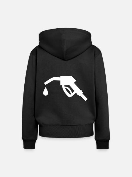 Zapfpistole - Frauen Premium Bio Zip Hoodie - Schwarz