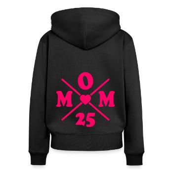 Mom 2025 - Sweat à capuche zippé Premium bio Femme - noir - Dos - Julia (174cm)