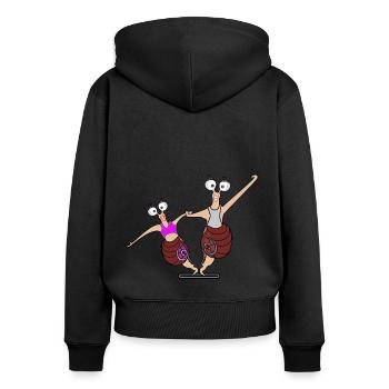 Danser - Sweat à capuche zippé Premium bio Femme - noir - Dos - Julia (174cm)