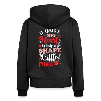 Teacher shape little hearts - Women's Premium Organic Zip Hoodie - black - Back - Julia (174cm)