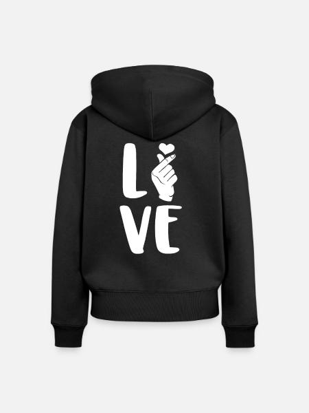 K- Pop Love - Camisa Cool Kpop - Sudadera ecológica prémium con cremallera para mujer - negro