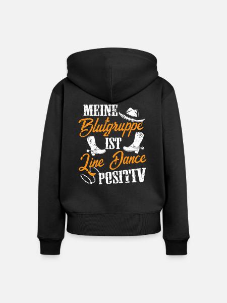 Line Dance Blutgruppe Line Dance positiv - Frauen Premium Bio Zip Hoodie - Schwarz